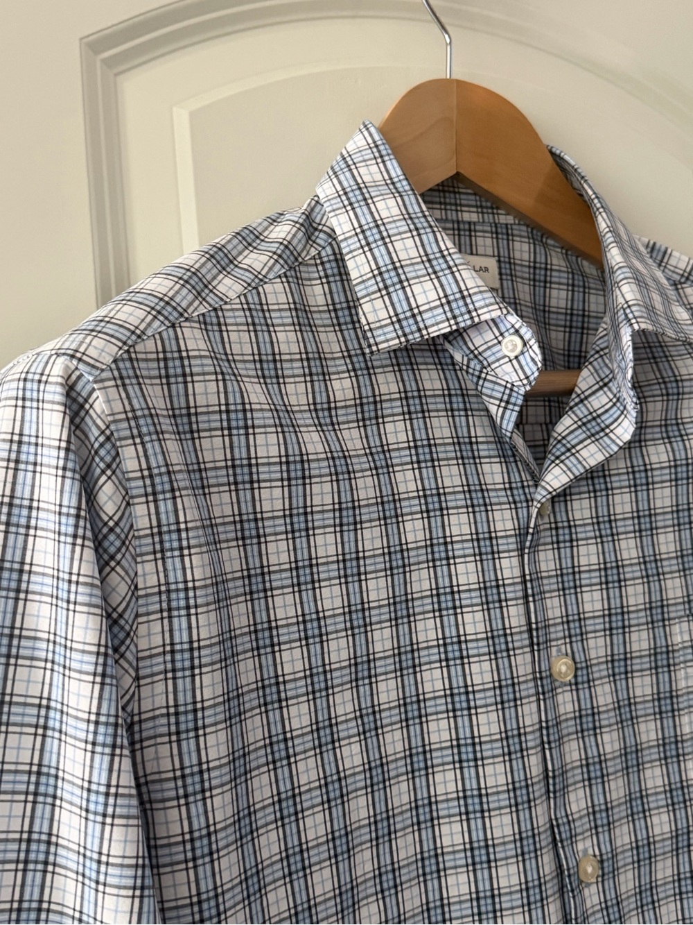 Peter Millar Preppy Plaid moisture wicking button-down Shirt Men’s S Blue/White